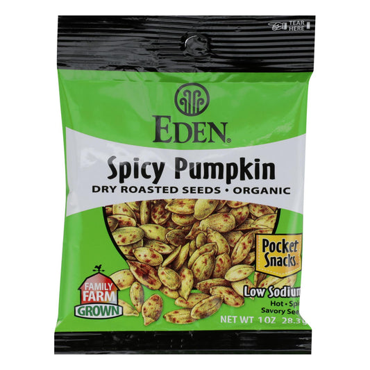 Eden Foods Organic Pumpkin Seeds - Dry Roasted - Spicy - 1 Oz - Case Of 12