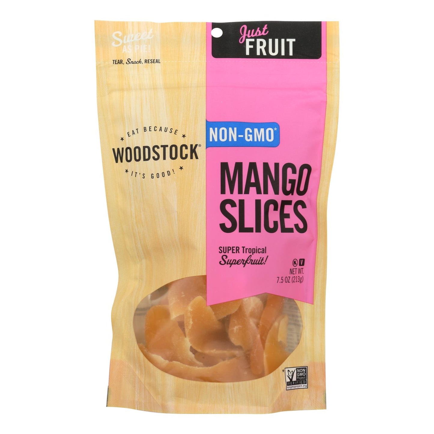 Rebanadas de mango endulzadas Woodstock - Caja de 8 - 7,5 oz