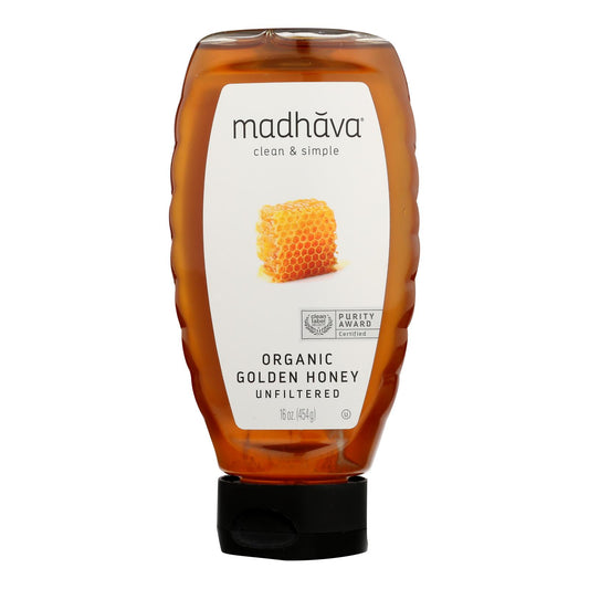 Miel de Madhava - Miel Golden Squz - Caja de 6 - 17,6 oz