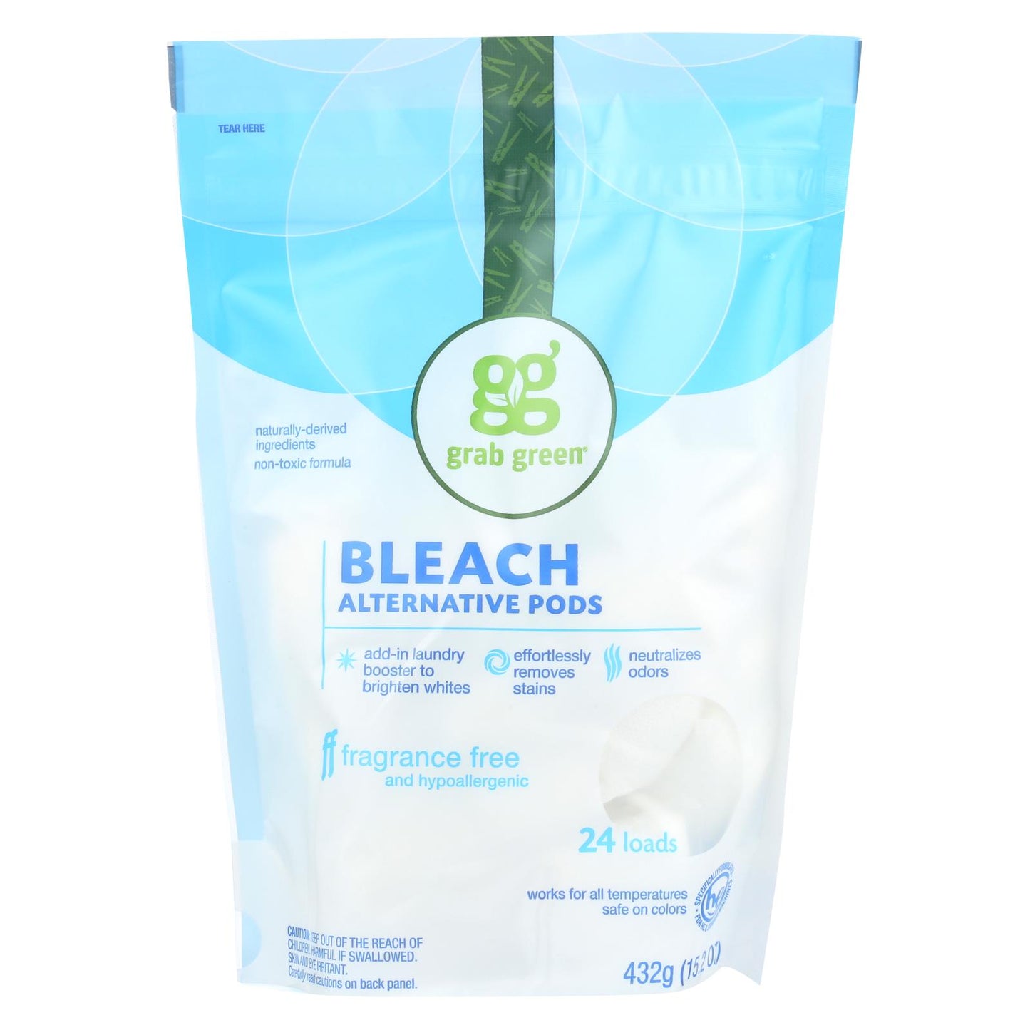 Grab Green Bleach Alternative - Fragrance Free - Case Of 6 - 24 Count