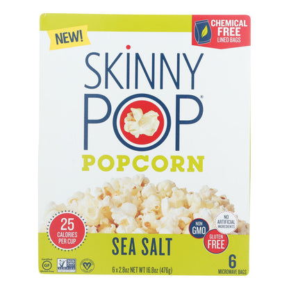 Skinnypop Popcorn - Palomitas de maíz con micro sal marina - Caja de 6 - 6/2.8 oz