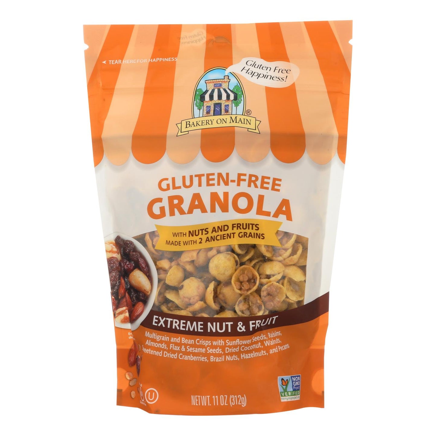 Bakery On Main On Main Granola Extreme sin gluten - Frutas y nueces - Caja de 6 - 12 oz.