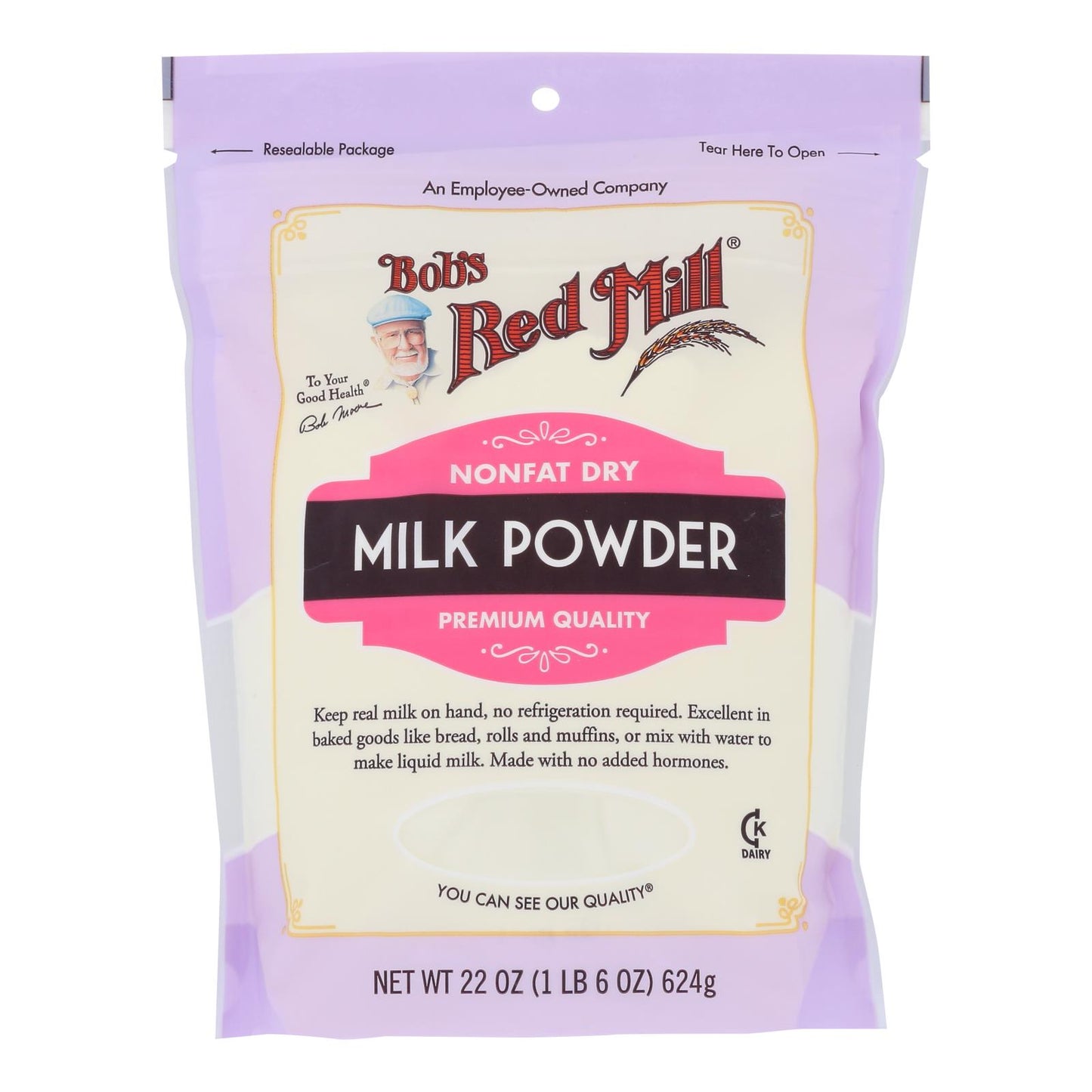 Bob's Red Mill - Leche en polvo sin grasa seca - Caja de 4 - 22 oz