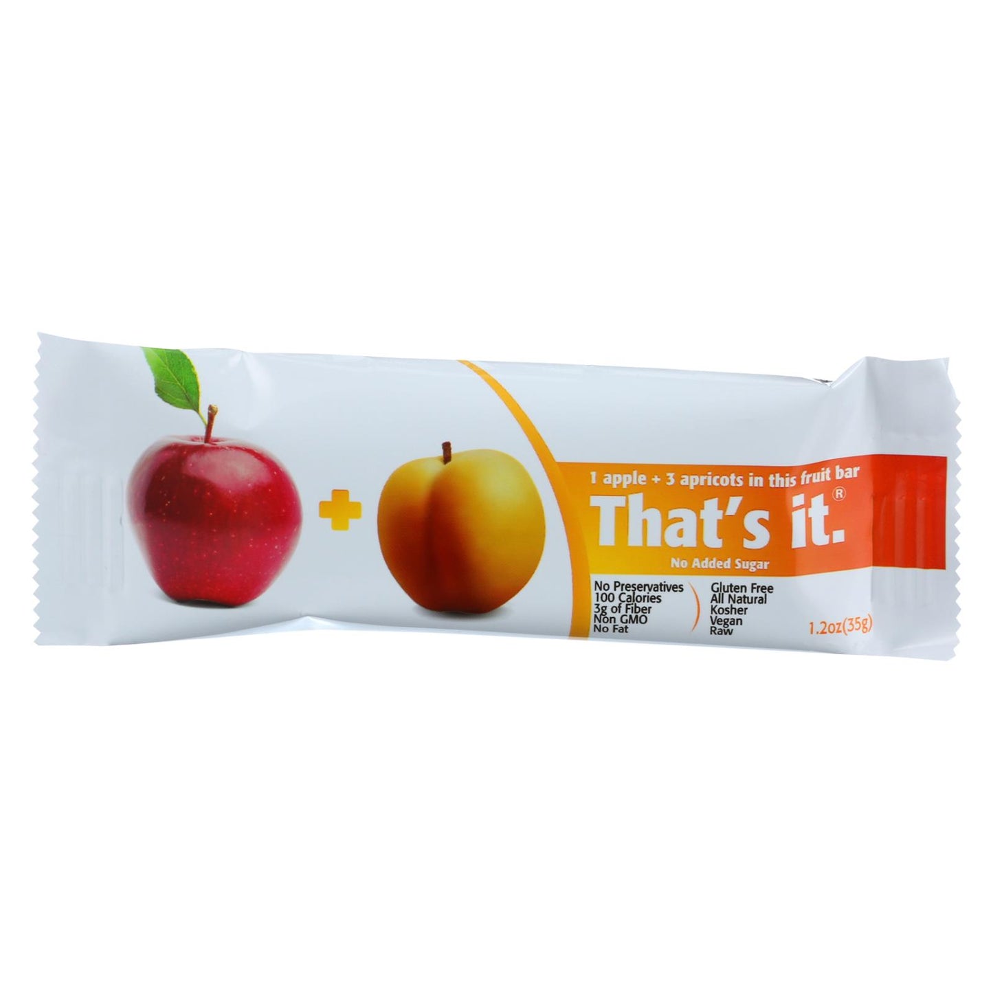 That's It Fruit Bar - Manzana y albaricoque - Caja de 12 - 1.2 oz