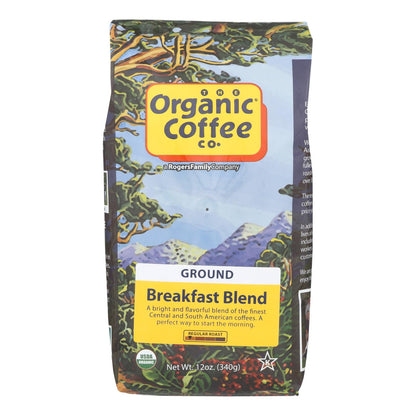 Café molido de Organic Coffee Company - Mezcla para desayuno - Caja de 6 - 12 oz.