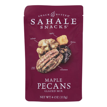 Mezcla glaseada Sahale Snacks - Nueces y arce - Caja de 6 - 4 oz.