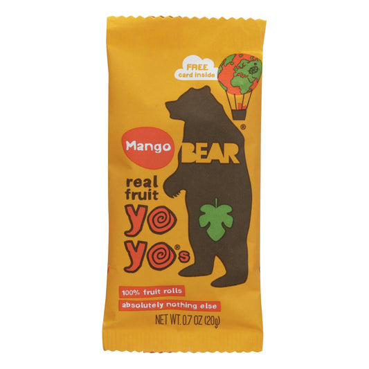 Rollo de fruta real Bear Yoyo - Mango - Caja de 6 - 3,5 oz