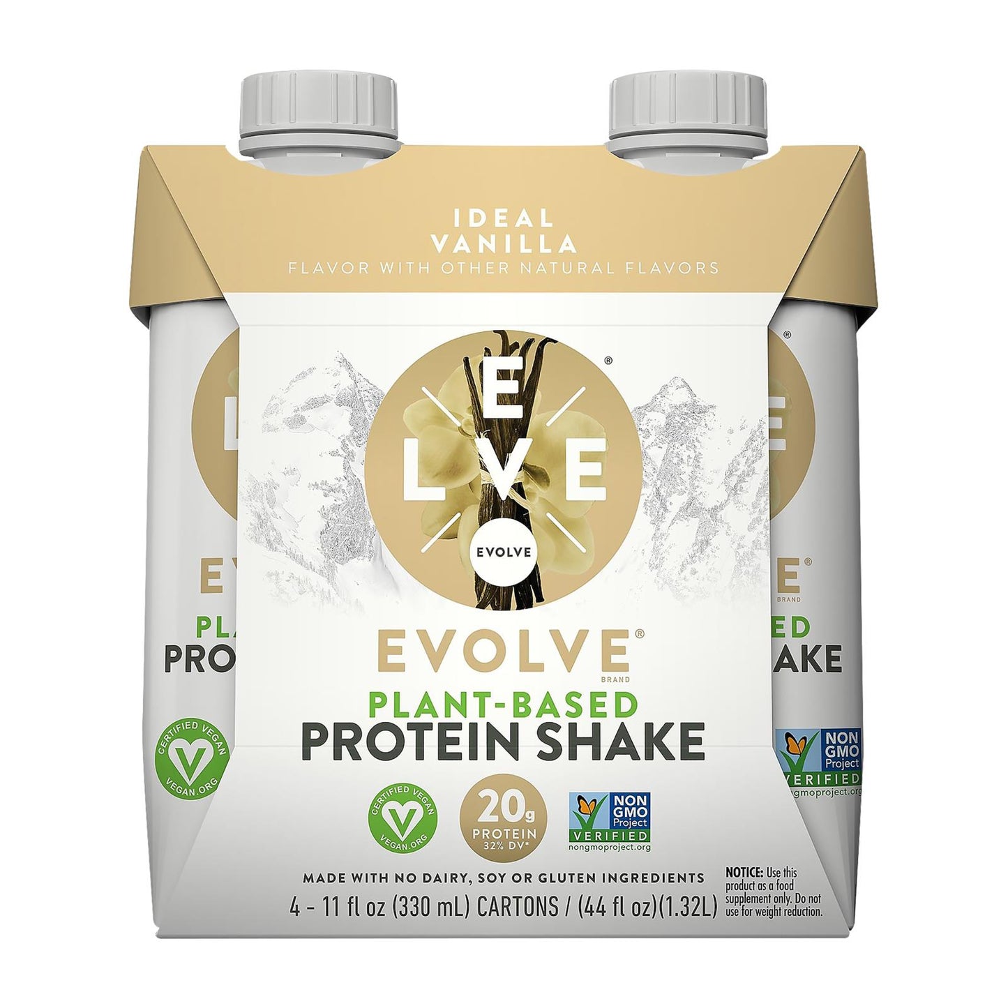 Evolve Ideal 香草蛋白奶昔 - 3 盒装 - 4/11 盎司