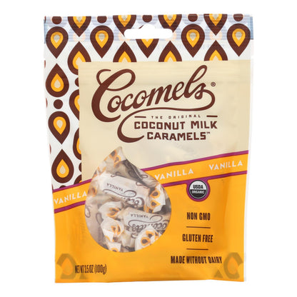 Cocomel - Caramelos de leche de coco orgánicos - Vainilla - Caja de 6 - 3.5 oz.
