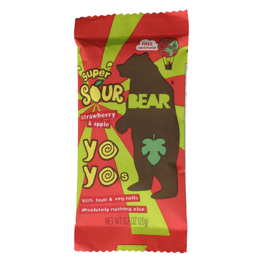 Yoyo de fruta real con forma de manzana y paja, caja de 6, 3,5 oz