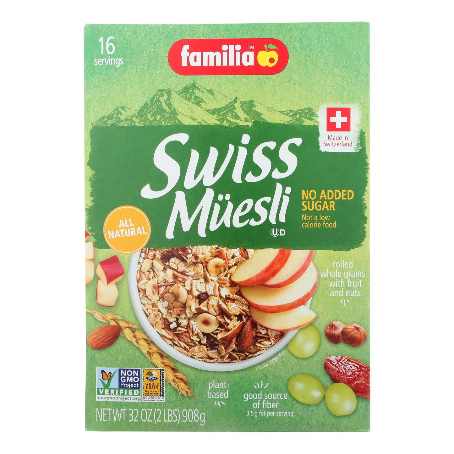 Familia - Muesli Suizo Sin Azúcar Añadido - Caja De 6-29 Oz