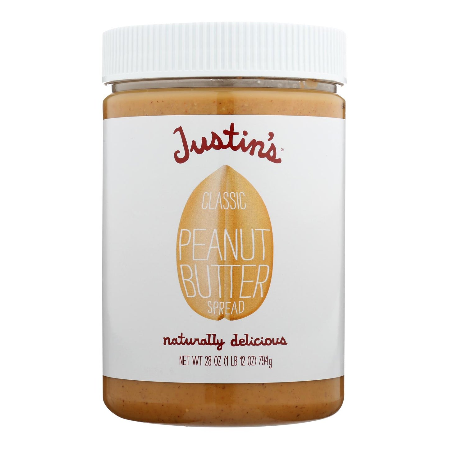 Mantequilla de maní Justin's Nut Butter - Clásica - Caja de 6 - 28 oz.