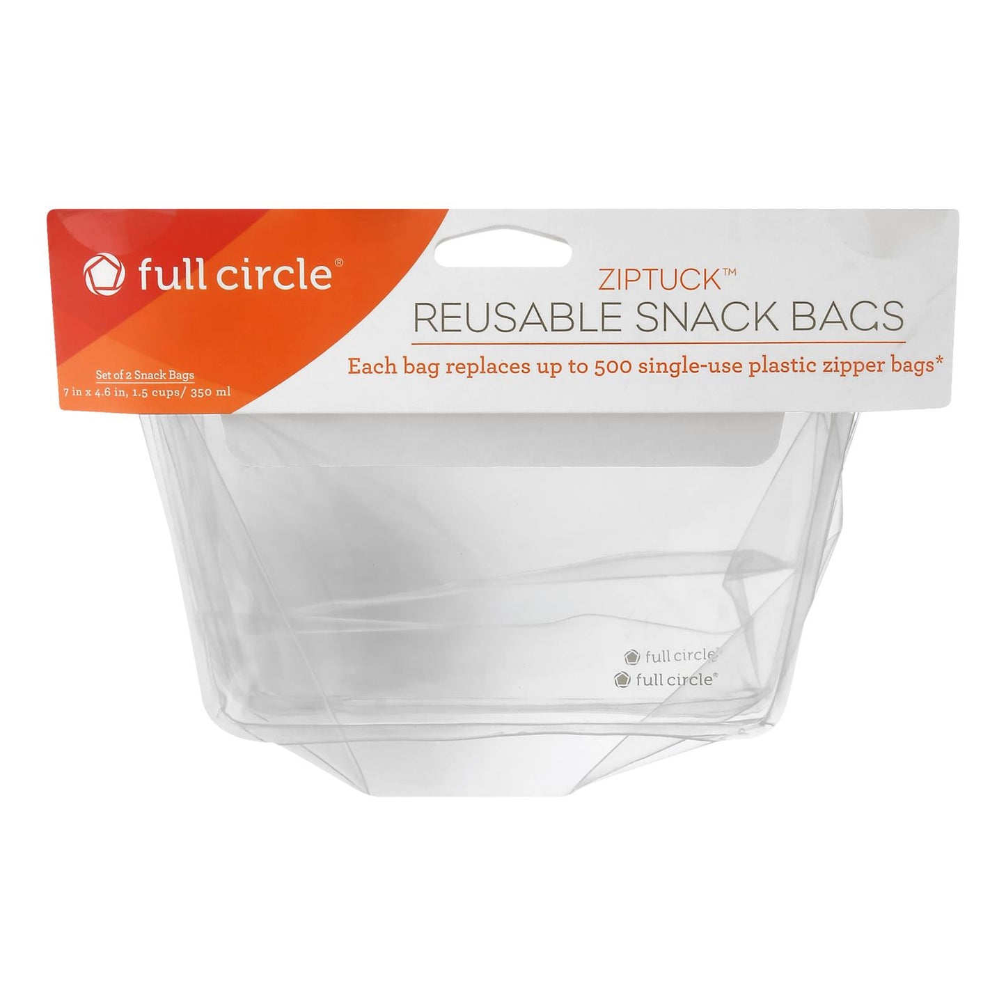 Full Circle Home - Bolsas reutilizables Ziptuck para refrigerios - Caja de 6 - 2 unidades