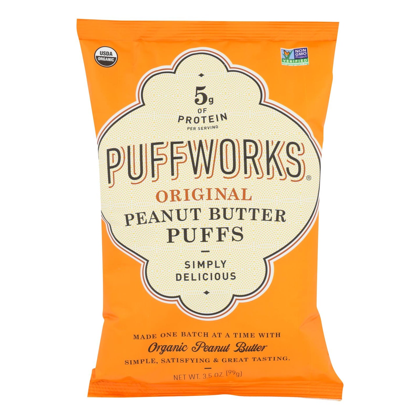 Puffworks - Puffs Original Peanut Butter Sin Gluten - Caja De 8 - 3.5 Oz