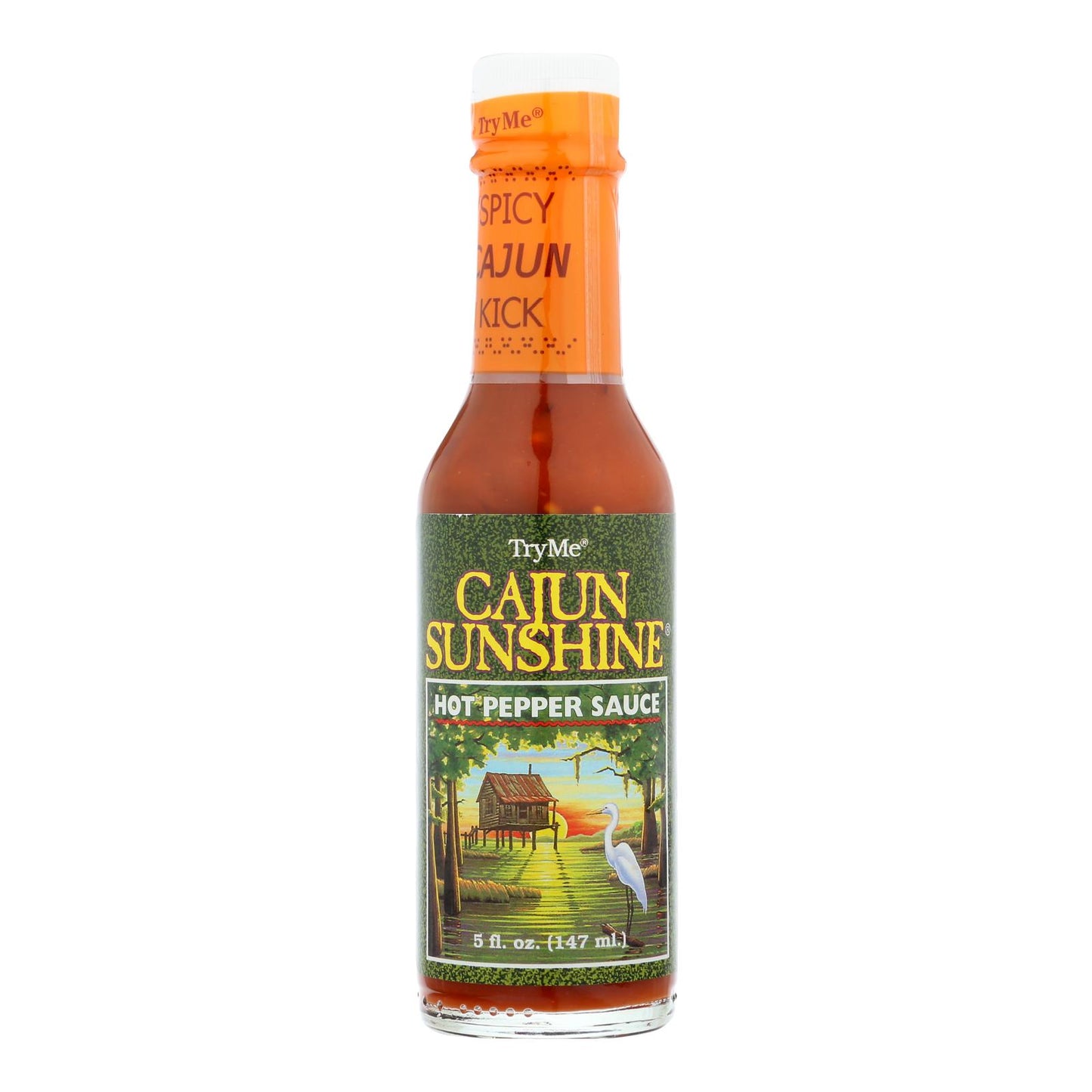 Try Me Cajun Sunshine - Hot Pepper Sauce - Case Of 6 - 5 Oz.