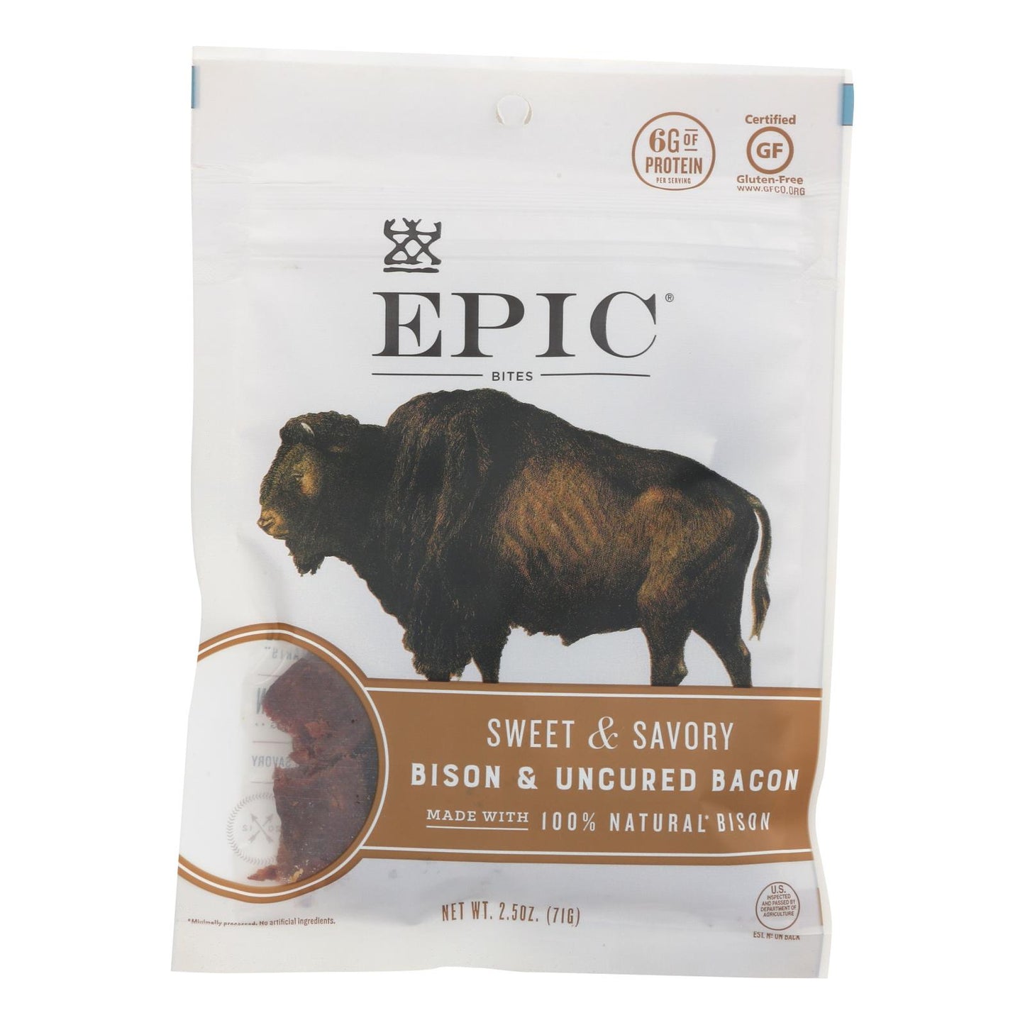 Epic - Jerky Bites - Carne de bisonte - Caja de 8 - 2,5 oz.