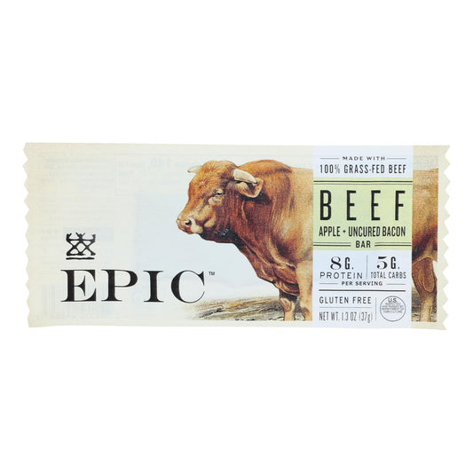 Epic - Bar Beef Apple Tocino sin curar - Caja de 12 - 1.3 oz