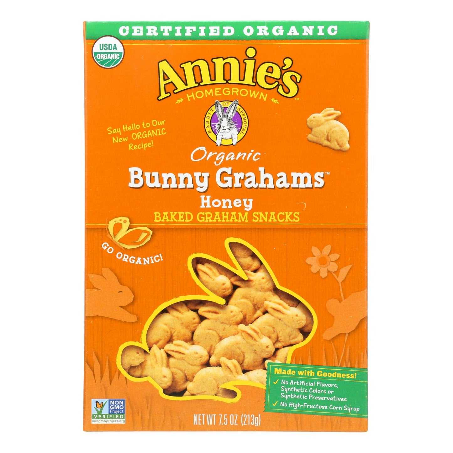 Galletas Graham con miel de Annie's Homegrown Bunny - Caja de 12 - 7,5 oz