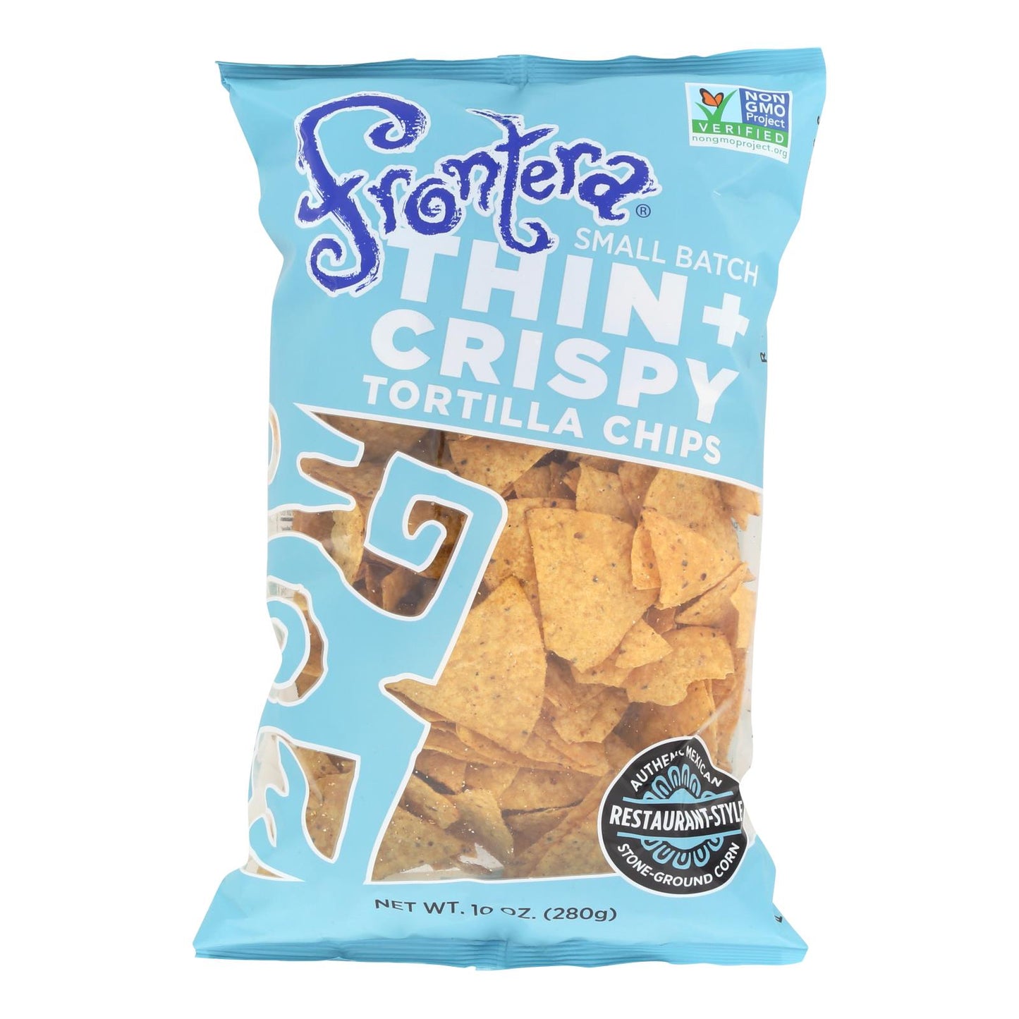 Chips de tortilla finos y crujientes de Frontera Foods - Chips de tortilla - Caja de 12 - 10 oz.