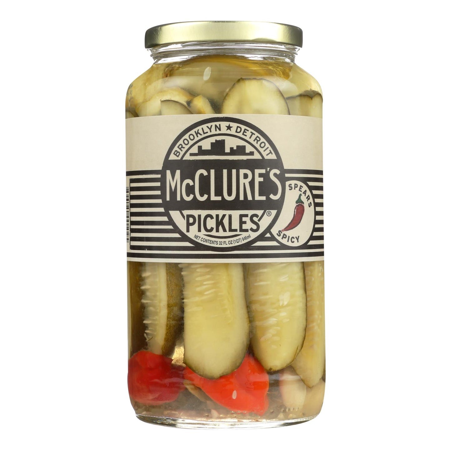 Pickles picantes de McClure - Caja de 6 - 32 oz.