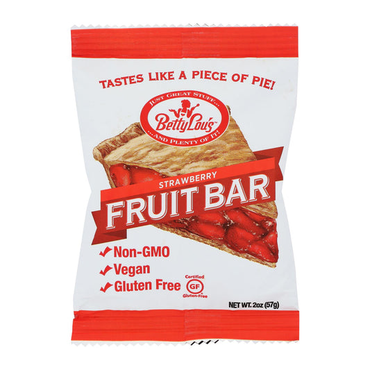 Barra de frutas Betty Lou's - Fresa - Sin gluten - Caja de 12 - 2 oz