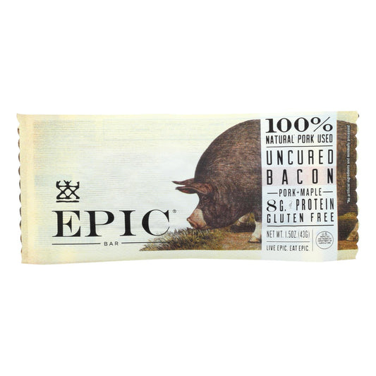 Epic - Bar - Cerdo - Arce - Tocino sin curar - Caja de 12 - 1.5 oz