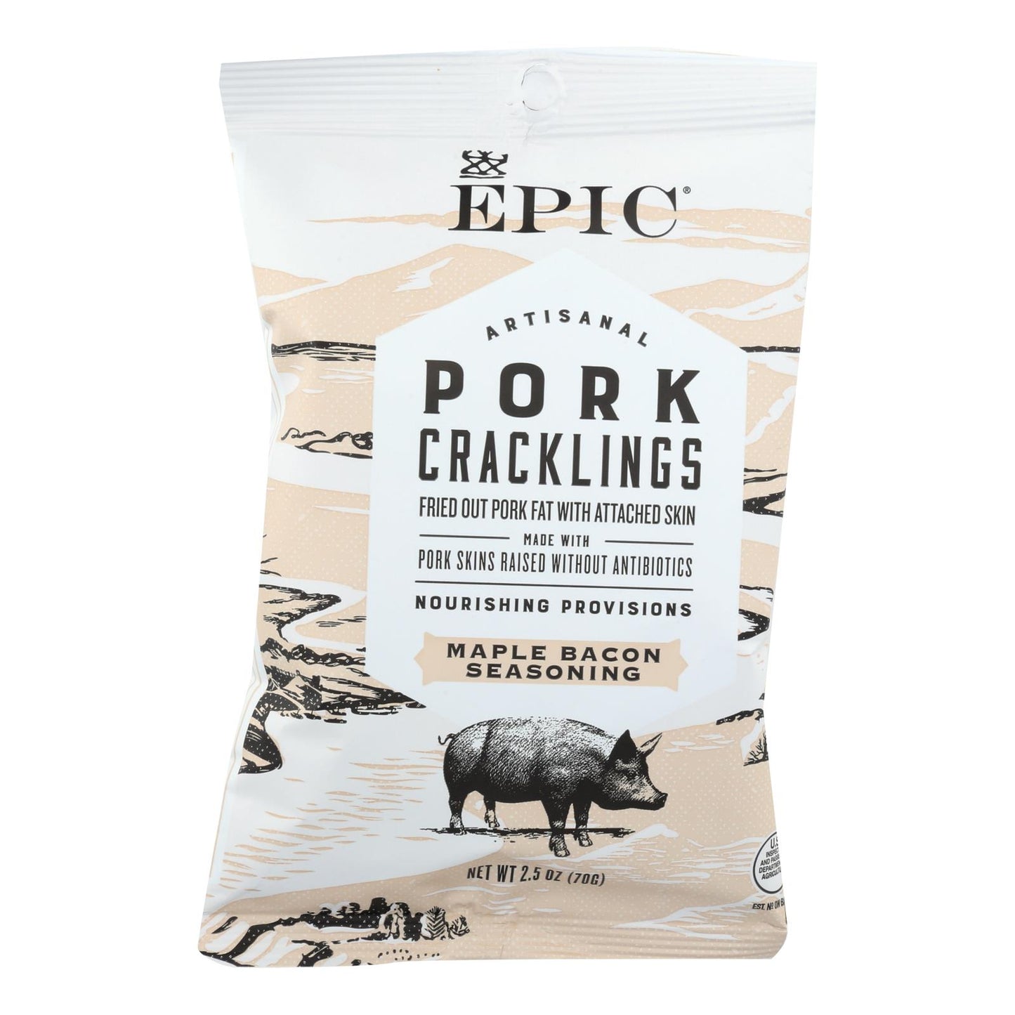 Epic - Chicharrón de cerdo - Condimento de tocino y arce - Caja de 12 - 2,5 oz