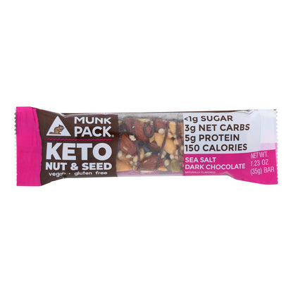 Munk Pack - Keto Nt&sd Sea Salt Dark Chocolate - Case Of 12 - 1.23 Oz