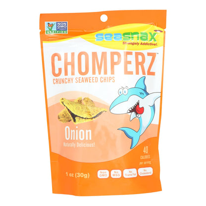 Chips de algas crujientes con cebolla Chomperz de Seasnax - Caja de 8 - 1 oz