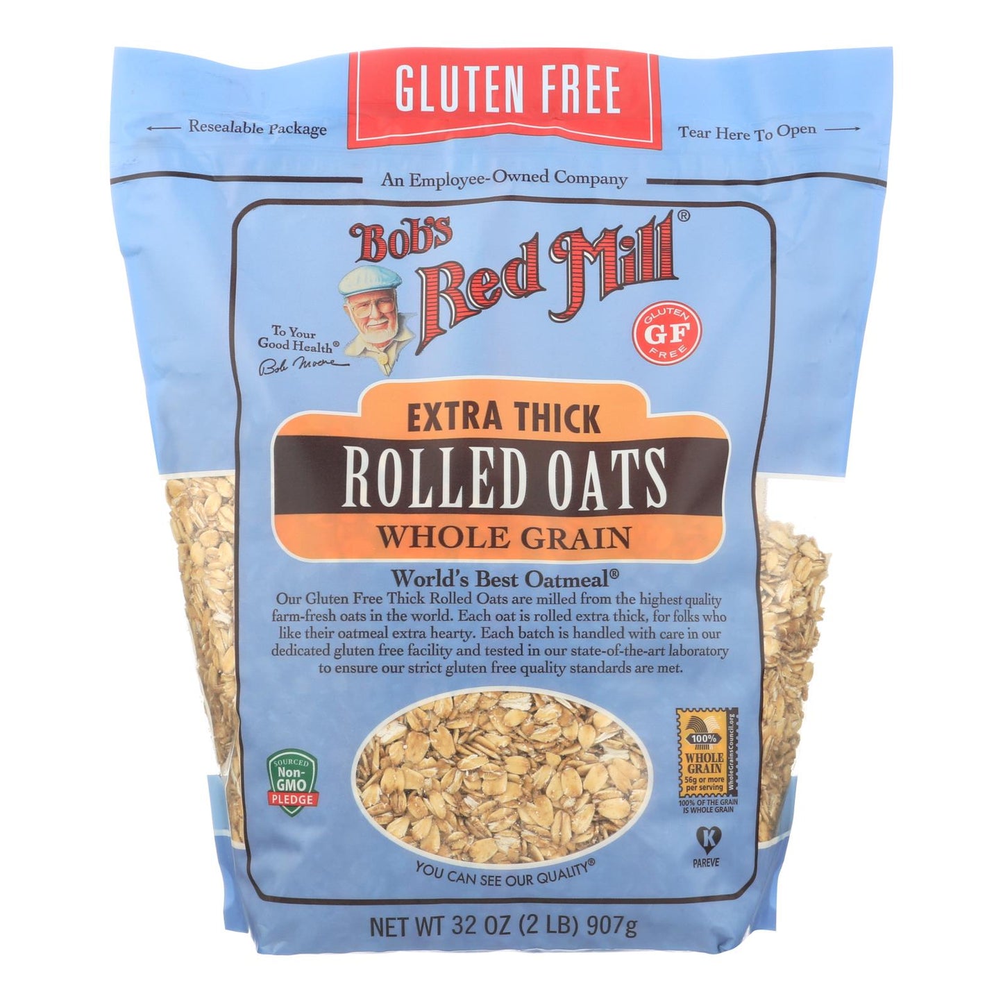 Bob's Red Mill - Thick Rolled Oats - Gluten Free - Case Of 4-32 Oz.