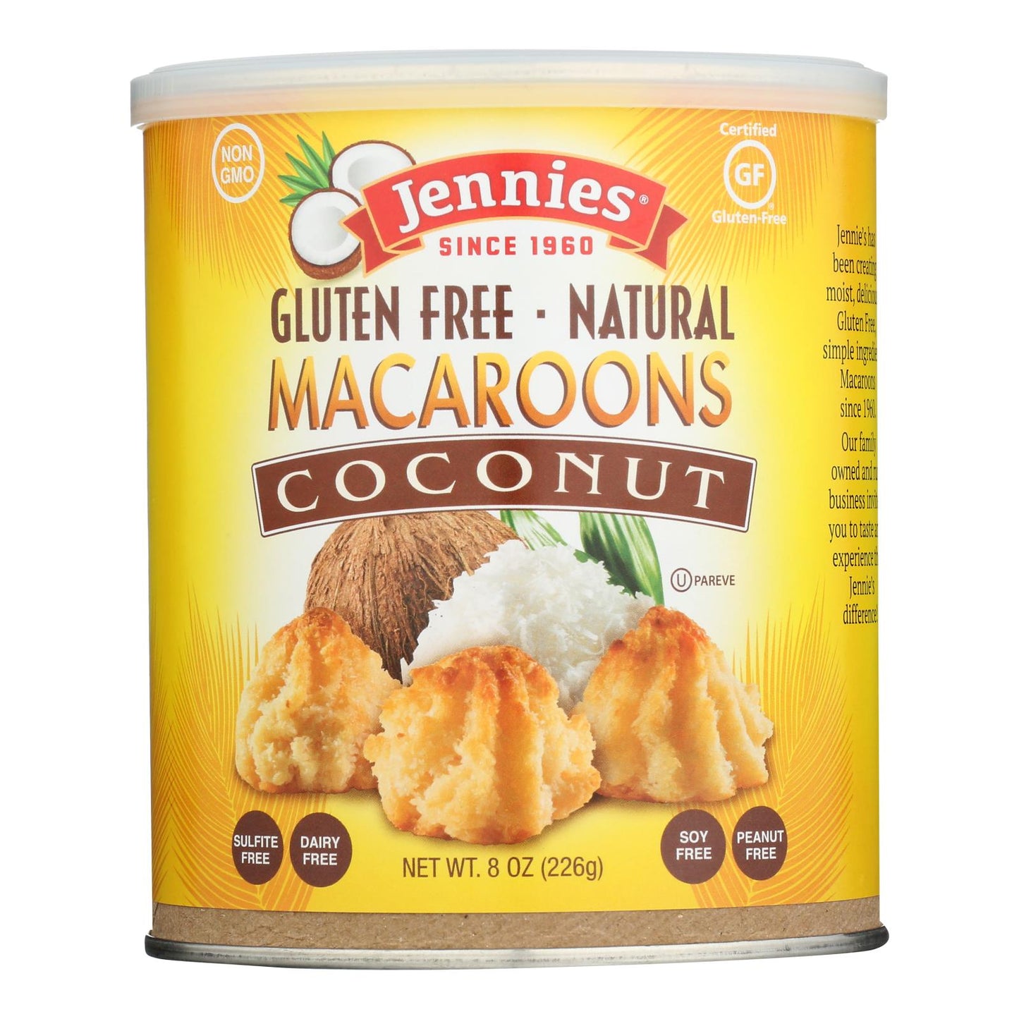 Macarrones de coco de Jennie - Caja de 12 - 8 oz.