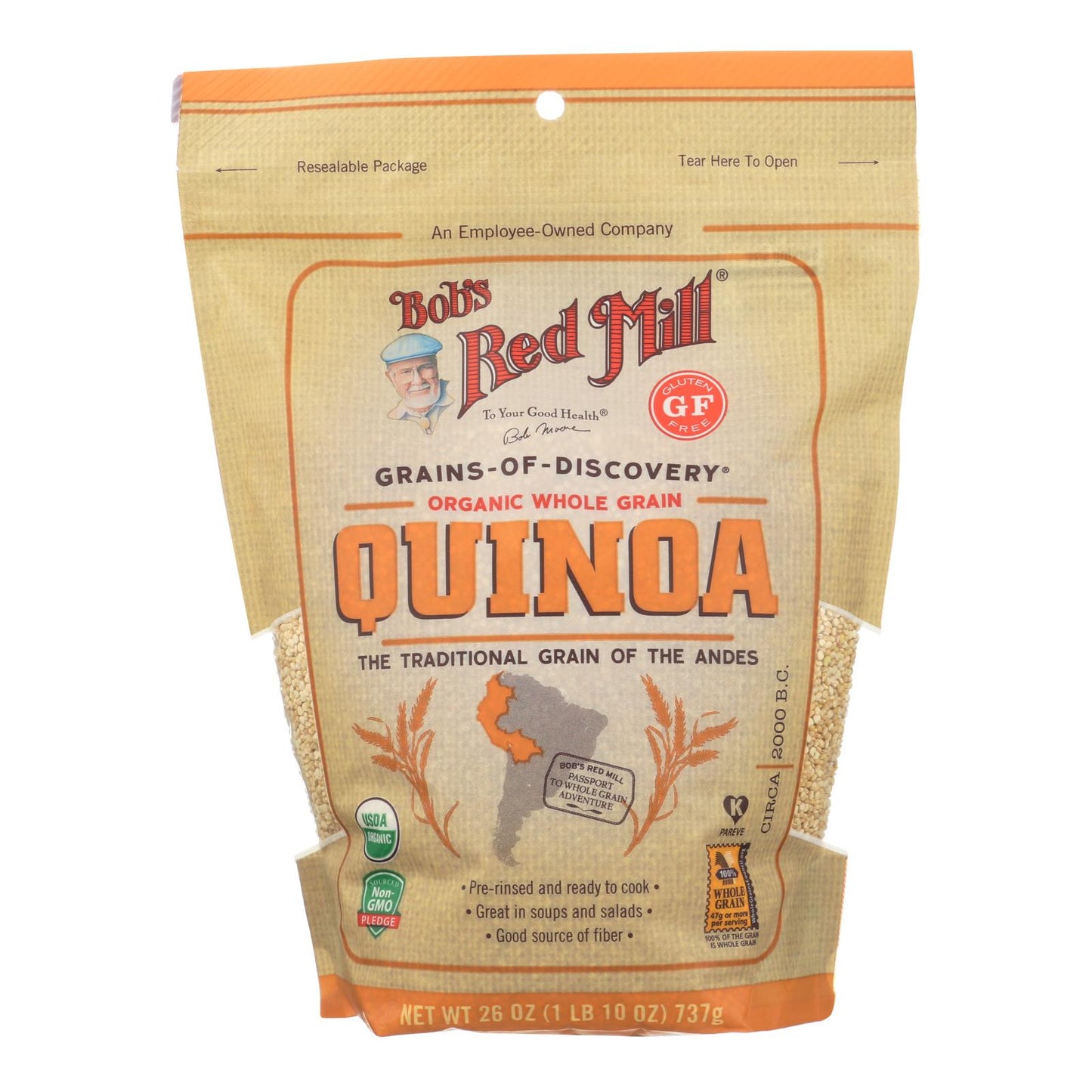 Quinoa integral orgánica Bob's Red Mill - Caja de 4 - 26 oz