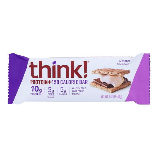 Barrita de proteína y fibra Think! Thin - S'mores - Caja de 10 - 1,41 oz