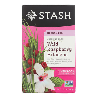 Té de hierbas Stash Tea Hibiscus - Frambuesa silvestre - Caja de 6 - 20 bolsitas