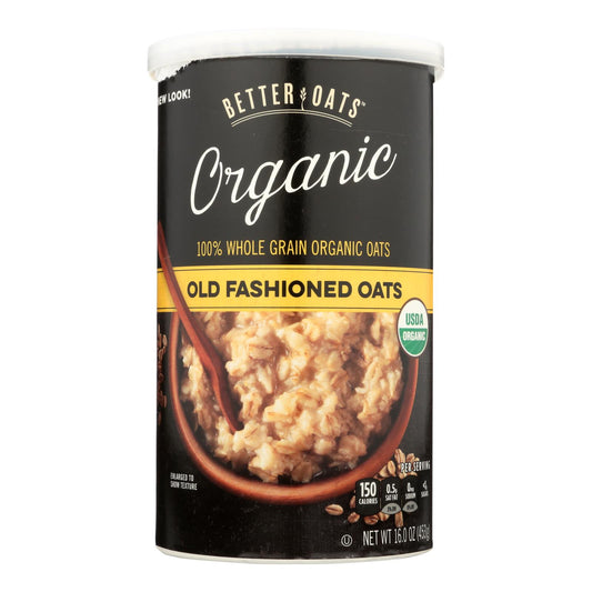 Cereal orgánico Better Oats - Avena tradicional - Caja de 12 - 16 oz.