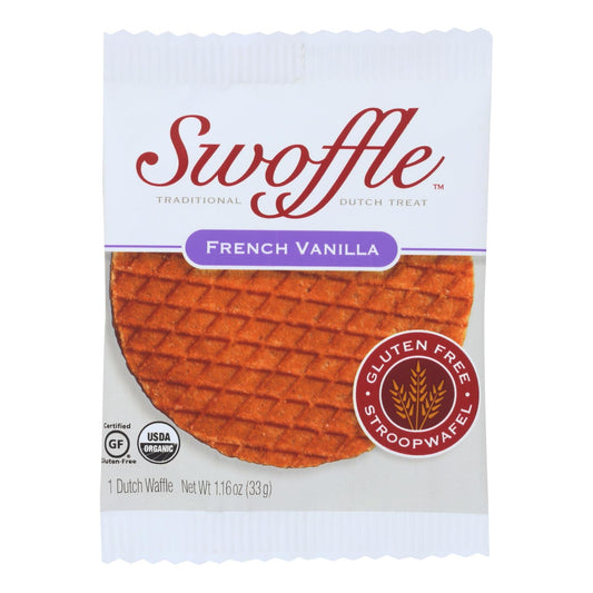 Waffle holandés Swoffle - Vainilla francesa - Caja de 16 - 1,16 oz.