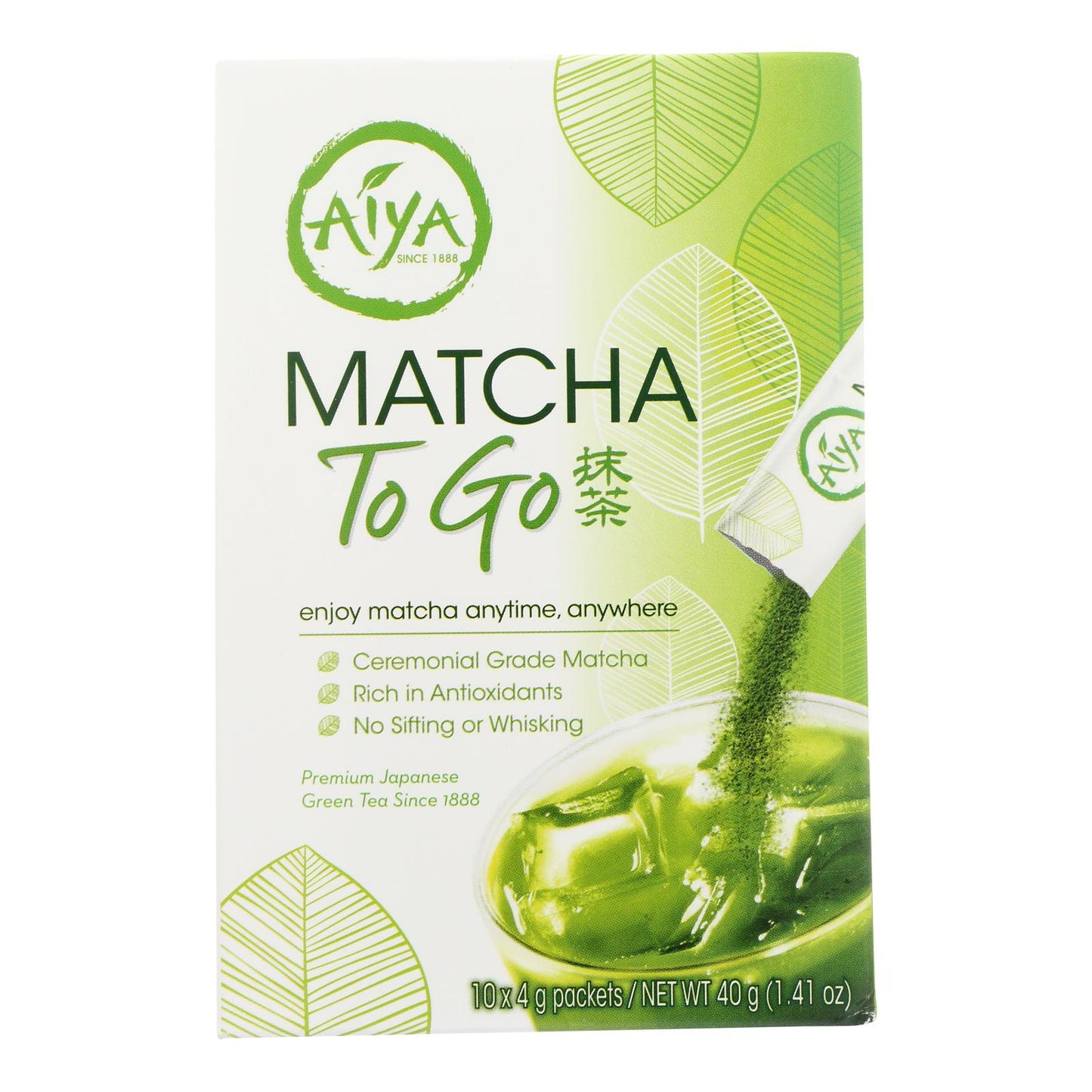 Aiya Tea - Stick - Matcha To Go - Case Of 8 - 10 Count