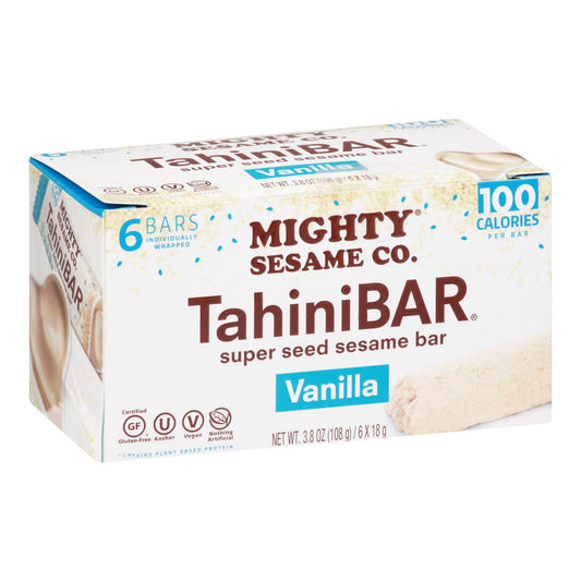 Mighty Sesame Company - Barra de tahini sabor vainilla - Caja de 8 - 6/3,8 oz