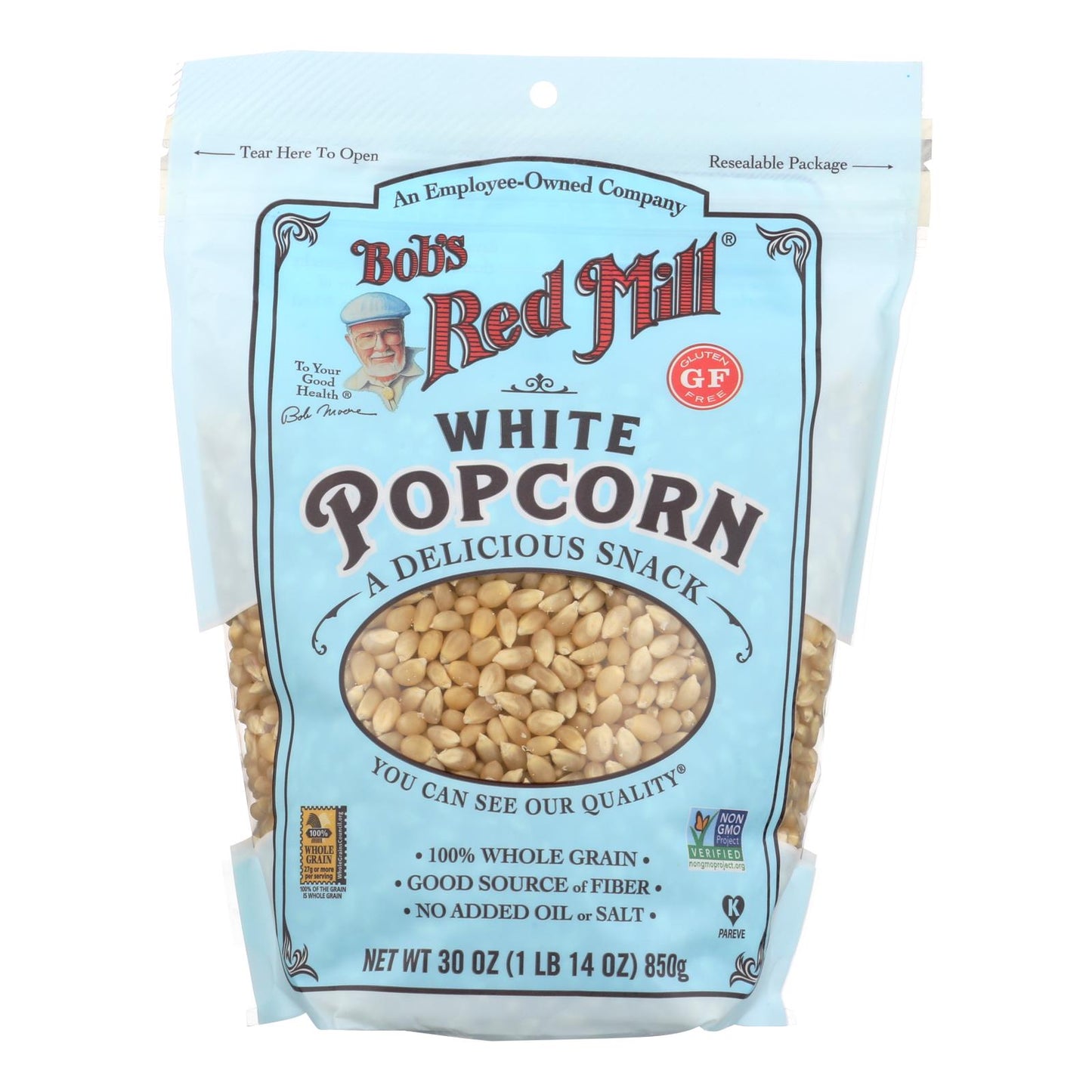 Bob's Red Mill - Palomitas de maíz - Blancas - Caja de 4 - 30 oz.