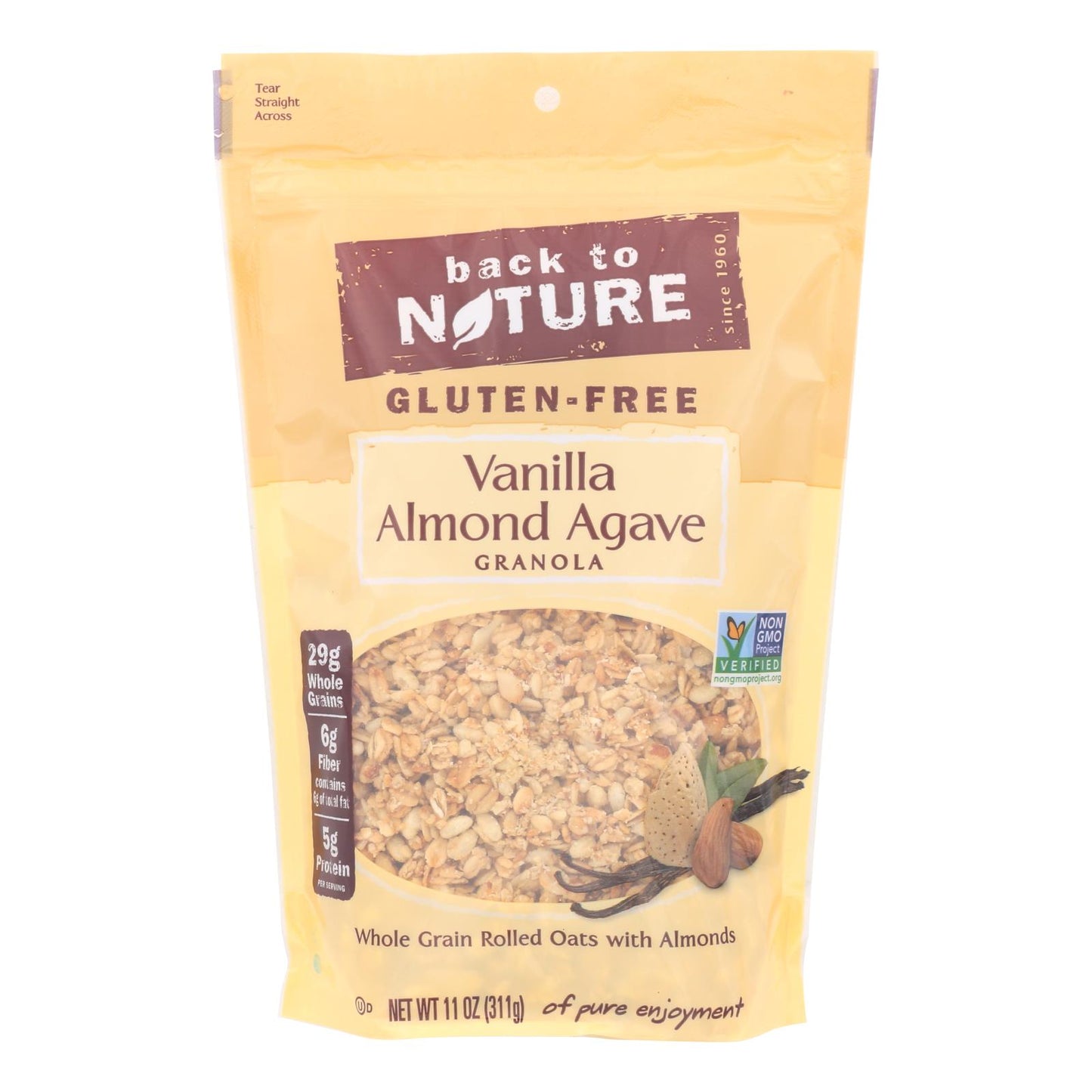 Back To Nature Granola - Vainilla, almendras y agave - 11 oz - Caja de 6