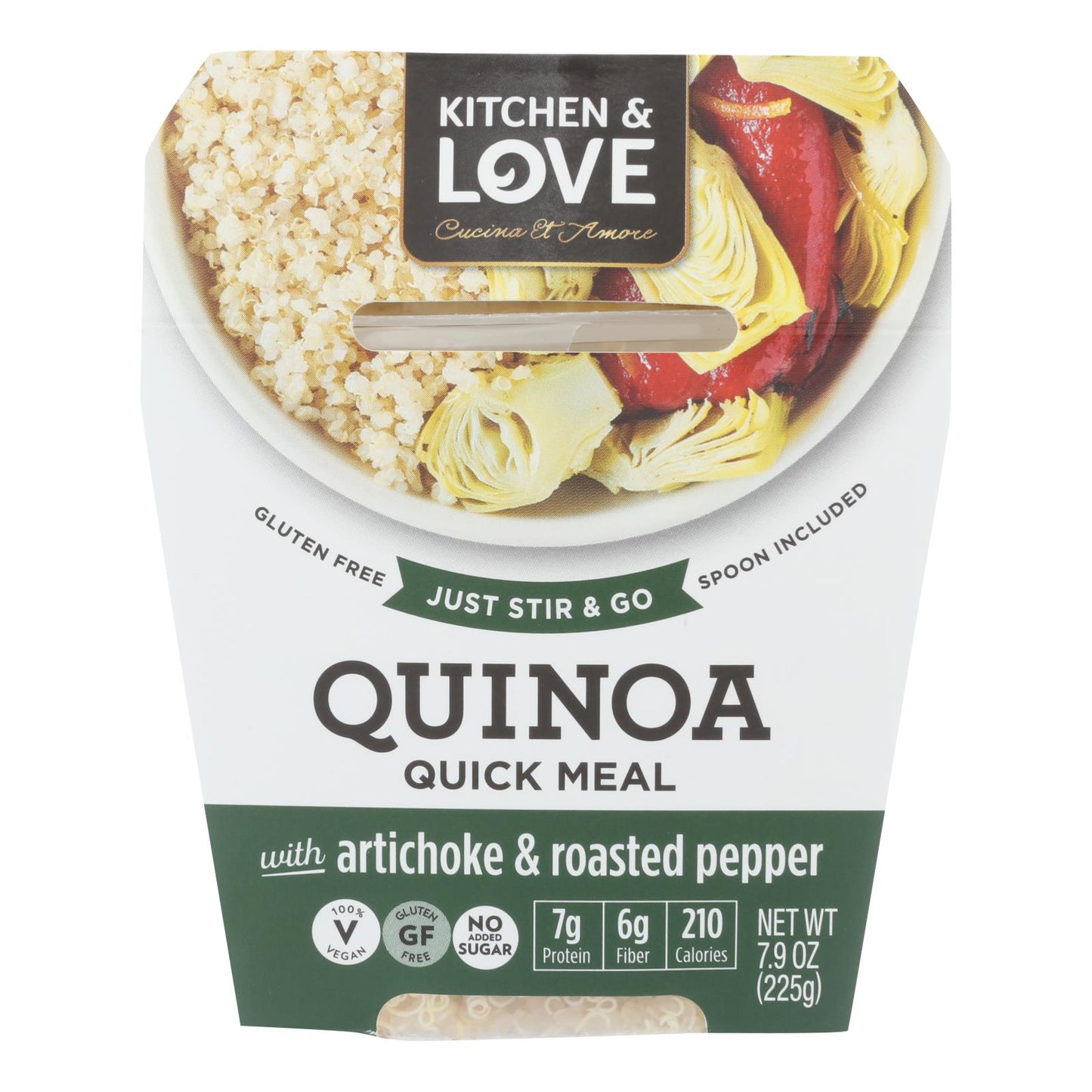 Cucina And Amore - Comidas con quinoa - Alcachofa y pimiento asado - Caja de 6 - 7,9 oz.