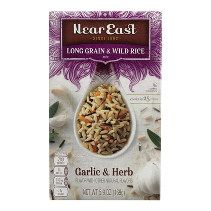 Near East Long Grain & Wild Rice - Garlic - Case Of 12 - 5.9 Oz