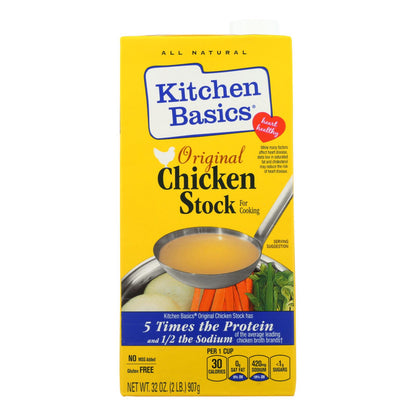 Caldo de pollo Kitchen Basics - Caja de 12 - 32 fl oz.