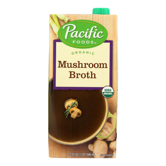 Caldo de hongos Pacific Natural Foods - Orgánico - Caja de 12 - 32 fl oz.