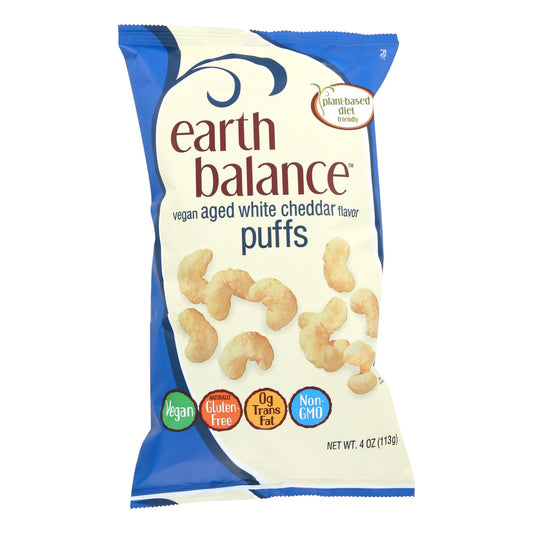 Earth Balance 素食泡芙 - 陈年白切达干酪 - 12 件装 - 4 盎司。