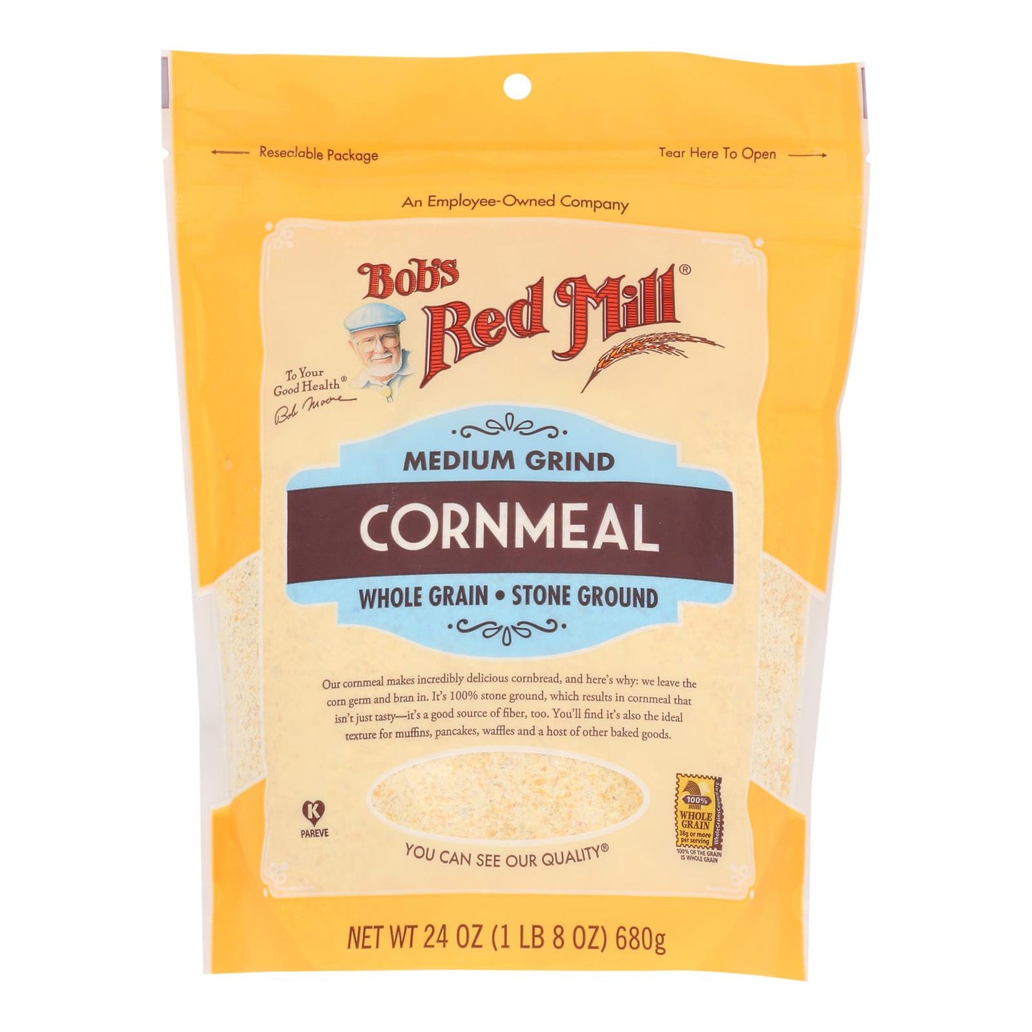 Bob's Red Mill - Harina de maíz de grano mediano - Caja de 4 - 24 oz