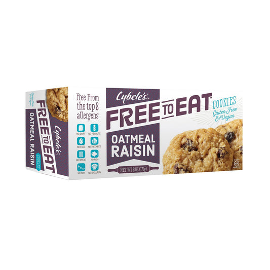 Galletas de avena y pasas Cybel's Free To Eat - Caja de 6 - 6 oz.
