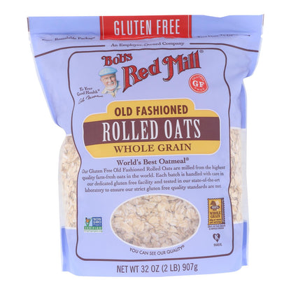 Bob's Red Mill - Avena laminada tradicional - Sin gluten - Caja de 4 - 32 oz.