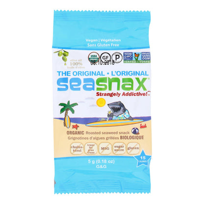 Snack de algas tostadas originales Seasnax Organic Seasnax - Caja de 24 - 0,18 oz.