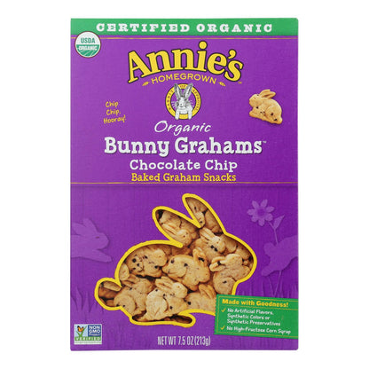 Galletas Graham con chips de chocolate y relleno de conejo de Annie's Homegrown - Caja de 12 - 7,5 oz